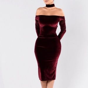 FashionNova The Other Side Dress - Burgundy